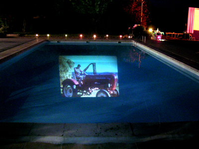 projection dans une piscine